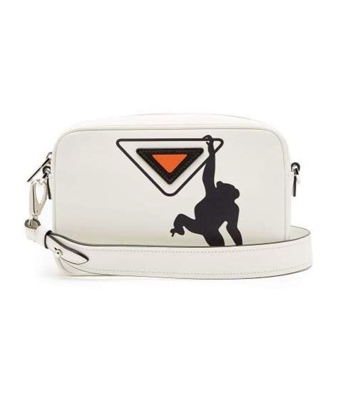 prada monkey printed black white|Prada Vitello Monkey Print Camera Bag .